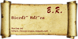 Biczó Róza névjegykártya